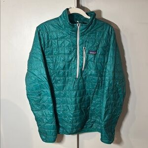 Patagonia Women’s Teal Nanopuff Jacket 1/4 Zip XL